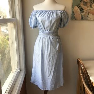 Zara Nautical Off-the-shoulder Midi Dress